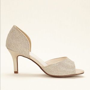 David’s Bridal PEEP TOE D'ORSAY GLITTER HEEL